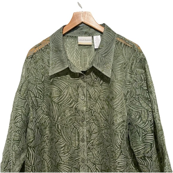 VTG Alfred Dunner Women's Green Button Down Top Size‎ 18W - Picture 2 of 15